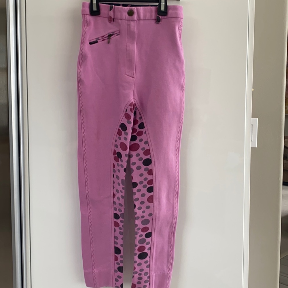 Kadence Pink Polka Dot Jodhpurs-sz 8/10